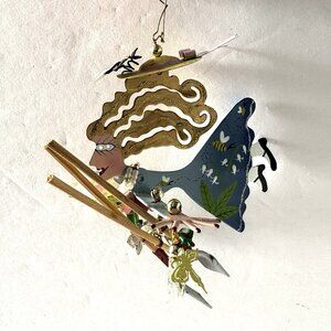 KAREN ROSSI Vintage Ornament Gardening Silvestri Fanciful Flights Metal 2001